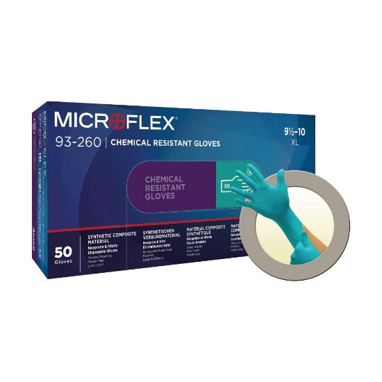 Picture of Microflex® Microflex 93260 Hi Chemrest Nit/Neop 7.8M Disp Part# - 93260100