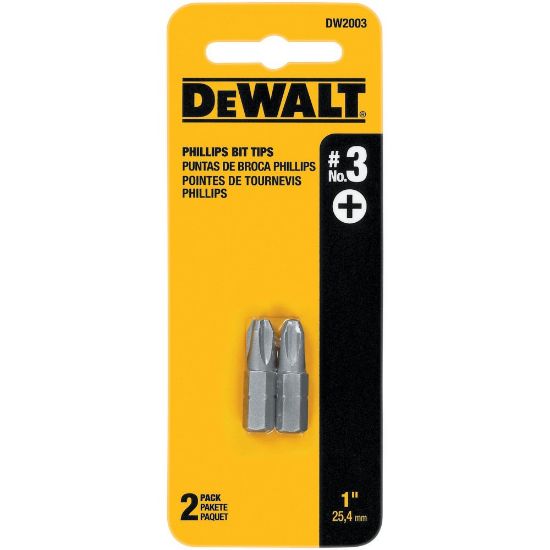 Picture of Dewalt® #2 Phillips 1" Insert Bit Tips - Bulk Part# - Dw2002Bl