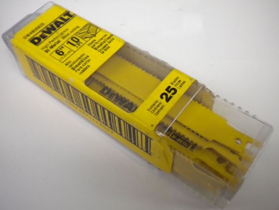 Picture of Dewalt® 6" 10Tpi Straight Back Bi-Metal Reciprocating Bl Part# - Dw4806B25