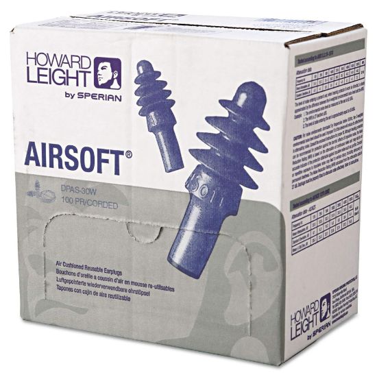 Picture of Honeywell Howard Leight Airsoft Reusable Air Cushioned Earplugs Part# - Dpas-30W