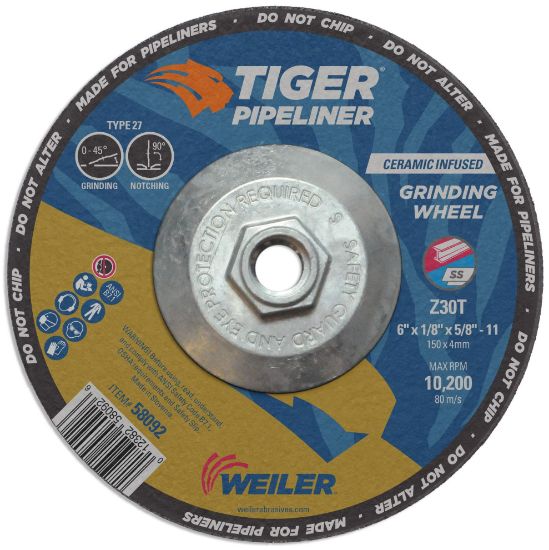 Picture of Weiler® 6 X 1/8 Pipeliner T27  5/8-11 Nut Part# - 58092