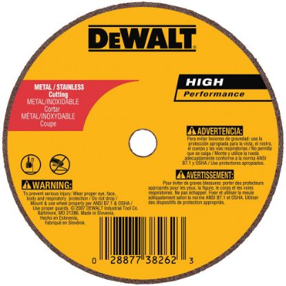 Picture of Dewalt® 3X.035X3/8" A36T Metal Type 1 Cutoff Wheel Part# - Dw8706