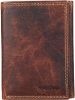 Picture of MAI SOLI RFID Protected Dark Vintage Genuine Leather Men's Trifold Wallet with License Window - Brown