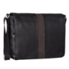 Picture of MAI SOLI Mens Solid Genuine Leather Multipocket Laptop Messenger Bag for Office - Black Grey