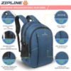 Picture of Zipline Polyester 32Ltr Laptop Bags Backpack for Men and Women College Girls Boys fits 15.6 inch Laptop (Blue)