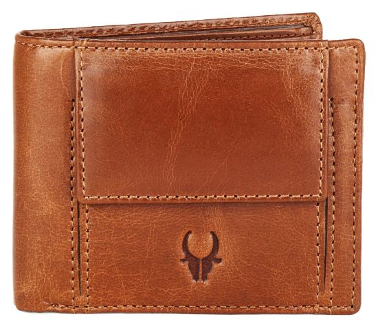 Picture of WildHorn Top Grain Leather Wallet for Men I | Ultra Strong Stitching | Easy Access External Pocket | Handcrafted I RFID Blocking | 6 Card Slot | 2 Cash Compartments (TAN Crunch)