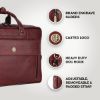 Picture of HAMMONDS FLYCATCHER Laptop Bag for Men - Genuine Leather Office Bag, Brown Walnut- Fits 14/15.6/16 Inch Laptop/MacBook - Expandable, Water Resistant - Shoulder Bag with Trolley Strap - 1 Year Warranty