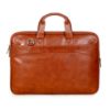 Picture of THE CLOWNFISH Glamour Faux Leather Slim Expandable 15.6 inch Laptop Messenger Bag Briefcase (Tan)