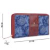 Picture of THE CLOWNFISH Aria Collection Tapestry Fabric & Faux Leather Zip Around Style Womens Wallet Clutch Ladies Purse with Card Holders (Blue- Floral)