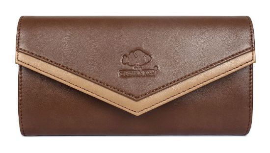 Picture of The Clownfish Lucia Collection Womens Wallet Clutch Ladies Purse with Multiple Card Slots (Brown)