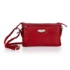 Picture of MAI SOLI Roma Rectangle Genuine Leather Crossbody Sling Bag for Girls and Women with Zip closure with Adjustable Straps - (Red)