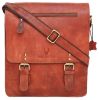 Picture of WildHorn� Leather 11.5 inch Messenger Bag for Men I Multipurpose Bag I Office Bag I Travel Bag with Adjustable Strap DIMENTION : L-11.5 inch W-3 inch H-13.5 inch (Medium, TAN DIST)