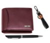 Picture of WildHorn Gift Hamper for Men I Leather Wallet, Keychain & Pen Combo Gift Set I Gift for Friend, Boyfriend,Husband,Father, Son etc (Maroon M)