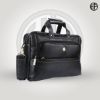 Picture of HAMMONDS FLYCATCHER Laptop Bag for Men - Genuine Leather Shoulder Messenger Bag, Fits 14/15.6/16 Inch Laptop, Black Office Bag for Men, Executive Bags, Water Resistant, Handbag with Trolley Strap