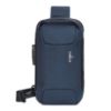 Picture of THE CLOWNFISH Multifunctional Water Resistant Anti-thief Sling bag with USB Charging Polyester Material (Blue)