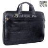Picture of The Clownfish Faux Leather Slim Expandable 12 inch Laptop Messenger Bag Laptop Briefcase (Black)