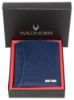 Picture of WildHorn Men's Top Grain Portrait Leather Ultra Strong Stitching Handcrafted Wallet with 2 Transparent ID Windows Slots, 11 Card Slots and Zip Compartment (Navy)
