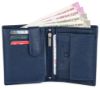 Picture of WildHorn Men's Top Grain Portrait Leather Ultra Strong Stitching Handcrafted Wallet with 2 Transparent ID Windows Slots, 11 Card Slots and Zip Compartment (Navy)