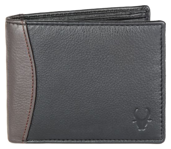 Picture of WildHorn Black Leather Wallet for Men I 8 Card Slots I 2 Secret compartments I 2 Currency Compartments