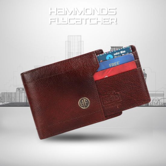 Picture of HAMMONDS FLYCATCHER Genuine Leather Wallets for Men, Brown | RFID Protected Leather Wallet for Men| Mens Wallet with 6 Card Slots| Bi-Fold Money Purse for Men- Gift for Him on Any Occasions