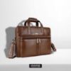 Picture of HAMMONDS FLYCATCHER Genuine Leather Laptop Bag For Men/Office Bag For Men, Brushwood - Fits Upto 16 Inch Laptop/Macbook - Crossbody Handbags With Shoulder Straps - Leather Bag/Side Bag For Men, Brown
