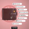 Picture of HAMMONDS FLYCATCHER Genuine Leather Wallets for Men, Redwood | RFID Protected Brown Nappa Leather Wallet for Men | Mens Wallet with 5 Card Slots | Gift for Valentine Day, Father's Day, Birthday