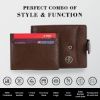 Picture of Hammonds Flycatcher Genuine Leather Wallets for Men, Brown| RFID Protected Leather Wallet for Men| Mens Wallet with 5 Card Slots, Easy Access CardContainer| Gift for Valentine Day,Fathers Day,Birthday