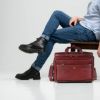 Picture of HAMMONDS FLYCATCHER Laptop Bag for Men - Genuine Leather - Fits 14/15.6/16 Inch Laptop - Brown - Office Bag, Messenger & Shoulder Bag - Executive Bag for Office Use & Travel - Expandable Leather Bag