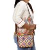 Picture of THE CLOWNFISH Garnet Series Printed Handicraft Fabric & Tapestry Crossbody Sling Bag for Women Ladies Single Shoulder Bag Shoulder Belt (Multicolour-Design)