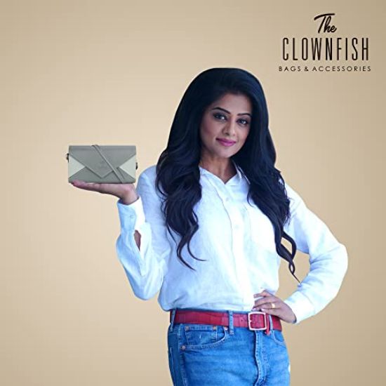 Picture of The Clownfish Asmi Collection Ladies Wallet Purse Sling Bag with Shoulder Belt (Olive Green)