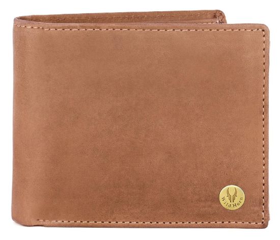 Picture of WildHorn Leather Wallet for Men I Ultra Strong Stitching I 6 Credit Card Slots I 2 Currency Compartments I 1 Coin Pocket (Tan Hunter)