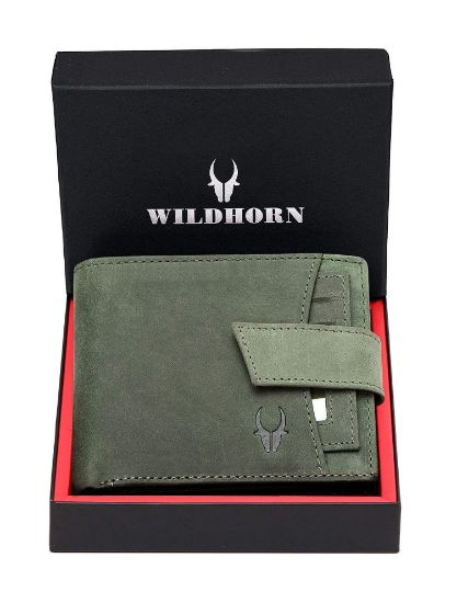 Picture of WildHorn India Sage Green Leather Men's Wallet (WH1173)