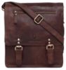 Picture of WildHorn® Leather 11.5 inch Messenger Bag for Men I Multipurpose Bag I Office Bag I Travel Bag with Adjustable Strap DIMENTION : L-11.5 inch W-3 inch H-13.5 inch (BROWN CRAC)