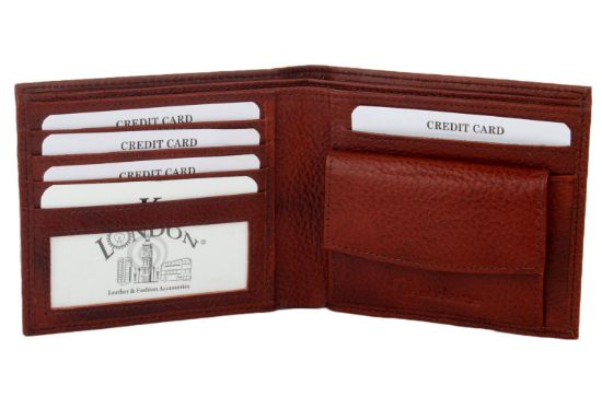 Picture of K London Sleek Id Coin Pocket Leather Wallet for Men - 2007_BRN