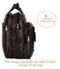 Picture of K London Dark Brown Artificial Leather Handmade Men & Women Laptop Bag Cross Over Shoulder Messenger Bag Office Bag (1102_darkbrn)