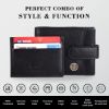 Picture of Hammonds Flycatcher Genuine Leather Wallets for Men, Black | RFID Protected Nappa Leather Wallet for Men | Mens Wallet with 5 Card Slots | Gift for Valentine Day, Fathers Day, Birthday, Raksha Bandhan