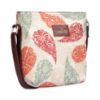Picture of THE CLOWNFISH Aahna Printed Handicraft Fabric Crossbody Sling bag for Women Casual Party Bag Purse with Adjustable Shoulder Strap for Ladies College Girls (Cream-Leaf Print)