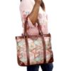 Picture of THE CLOWNFISH Miranda Series 15.6 inch Laptop Bag For Women Printed Handicraft Fabric & Faux Leather Office Bag Briefcase Hand Messenger bag Tote Shoulder Bag (Multicolour-Triangle)