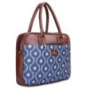 Picture of THE CLOWNFISH Deborah series 15.6 inch Laptop Bag For Women Printed Handicraft Fabric & Faux Leather Office Bag Briefcase Messenger Sling Handbag Business Bag (Royal Blue)