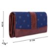 Picture of THE CLOWNFISH Serina Collection Tapestry Fabric & Faux Leather Snap Flap Style Womens Wallet Clutch Ladies Purse with Card Holders (Blue-Spade Design)