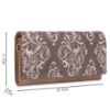 Picture of THE CLOWNFISH Jolene Printed Handicraft Fabric & Vegan Leather Ladies Wallet Purse Sling Bag with Multiple Card Slots & Shoulder Belt (Brown)
