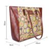 Picture of THE CLOWNFISH Valentine Printed Handicraft Fabric & Faux Leather Handbag for Women Office Bag Ladies Shoulder Bag Tote for Women College Girls (Multicolour-Circles)