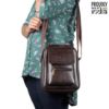 Picture of THE CLOWNFISH Cherish Faux Leather Unisex Crossbody Sling Bag Tablet Bag (Dark Brown)