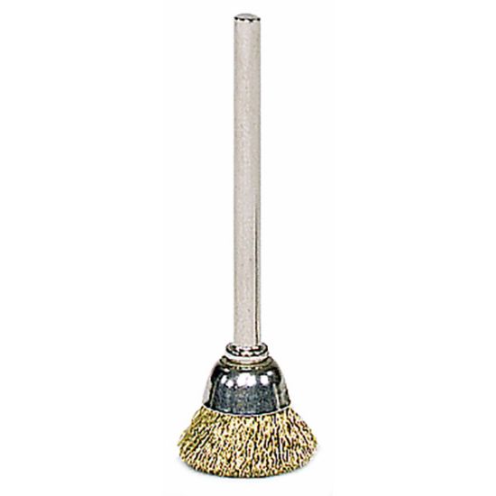 Picture of Weiler® Mc-10 5/8" Mini Wire Cupbrush .003Brass 1/8"Stem Part# - 26072