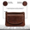 Picture of MAI SOLI Genuine Leather Hand Pouch | Key Pouch with a Ring for Keys, Zip Pocket for Currency Notes and Front Pocket for Coins | RFID Protected - Brown