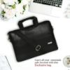 Picture of Zipline Office Faux Leather laptop bag for Men - Fits 14/15/15.6 inch Laptop/Tablet Messenger Bags For Mens & Women (1-Black Bag)