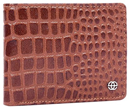 Picture of eske René - Genuine Leather Mens Bifold Wallet - Holds Cards, Coins and Bills - 7 Card Slots - Everyday Use - Travel Friendly - Handcrafted - Durable - Water Resistant -Tan
