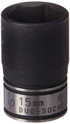 Picture of Grey Pneumatic 3/8" Drive X 15Mm Standard Duo-Socket - 6 Point Part# - 81015M