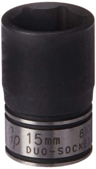 Picture of Grey Pneumatic 3/8" Drive X 15Mm Standard Duo-Socket - 6 Point Part# - 81015M