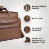 Picture of HAMMONDS FLYCATCHER Laptop Bag for Men - Genuine Leather Shoulder Bag for Office and Travel, Burlywood, Fits upto 16" Laptop, Water Resistant, Multiple Compartments, Messenger bag with Trolley Strap